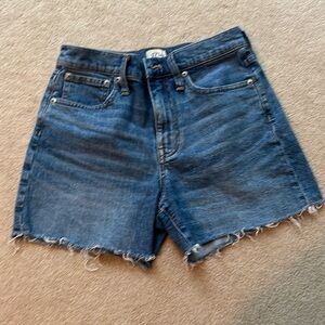 J Crew High-rise denim short in Juniper wash